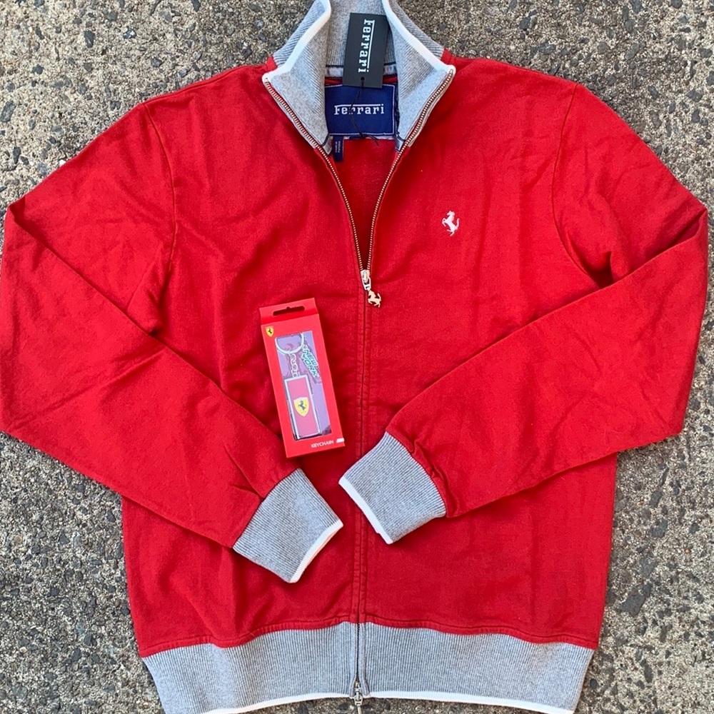 Ferrari full zip up sweatshirt and bonus keychain